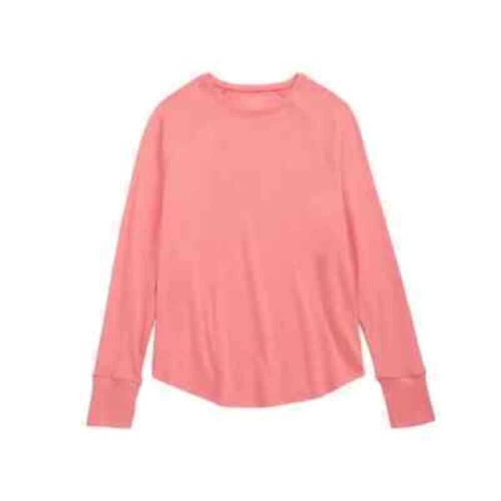 Zella Kid's Girl Long Sleeve Rib T-Shirt In Pink Bubblegum Size L (10/12) NWOT